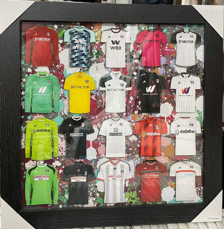 Black frame FULL HAM FC Team miniature T-shirts stripe wall art picture fitment