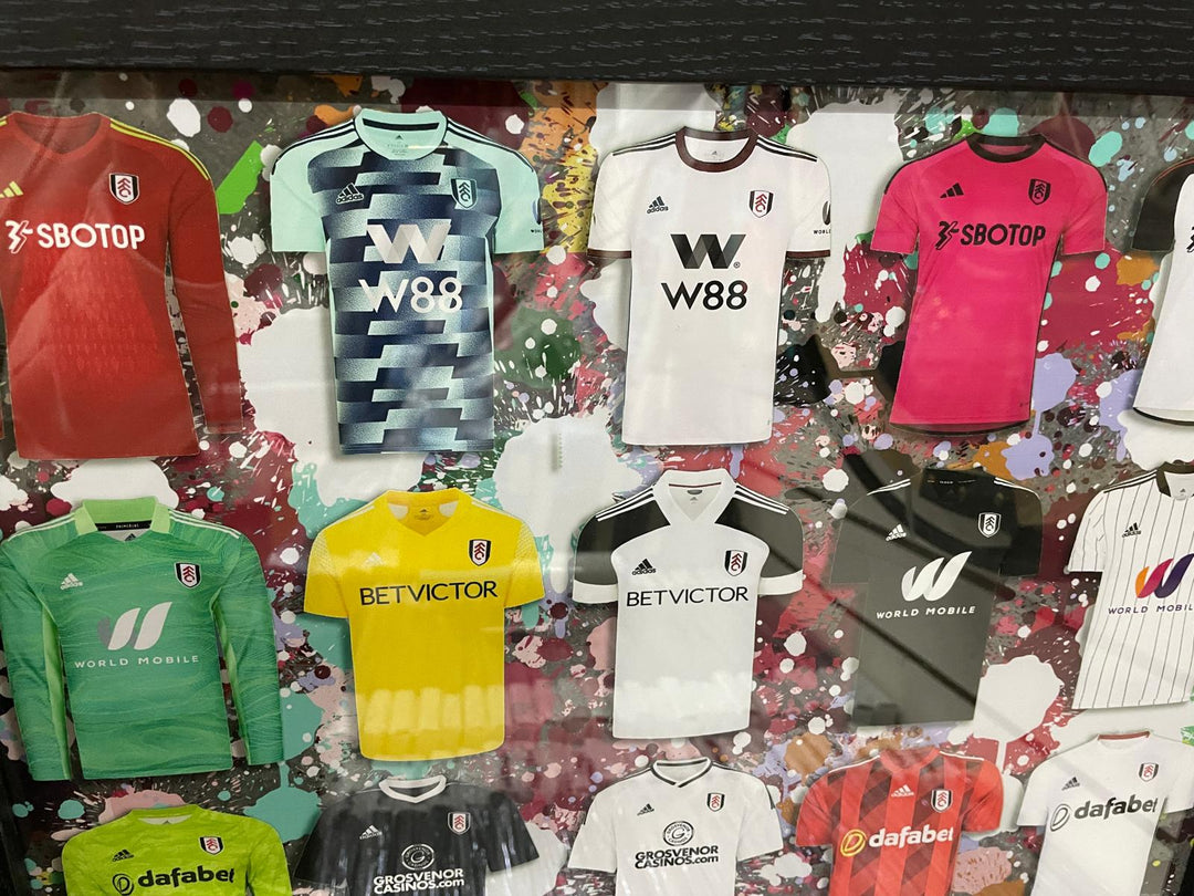 Black frame FULL HAM FC Team miniature T-shirts stripe wall art picture fitment