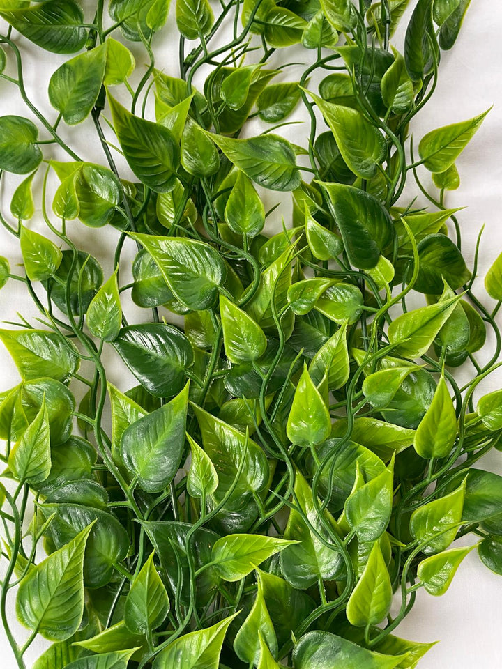 Green & White Leaf over hanging Stem Artificial Plant Decorative Home Decor Foliage