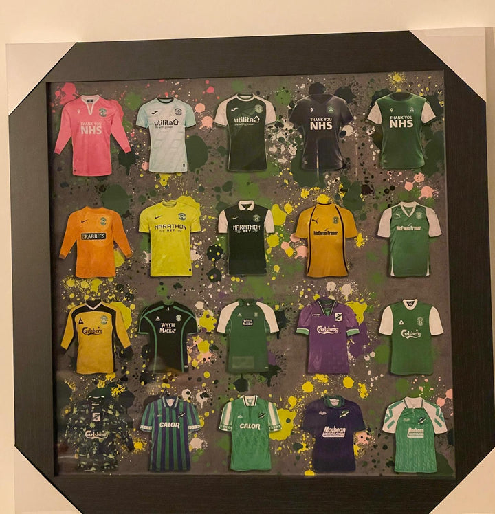 Hibbs Black frame FC Team miniature T-shirts stripe wall picture fitment