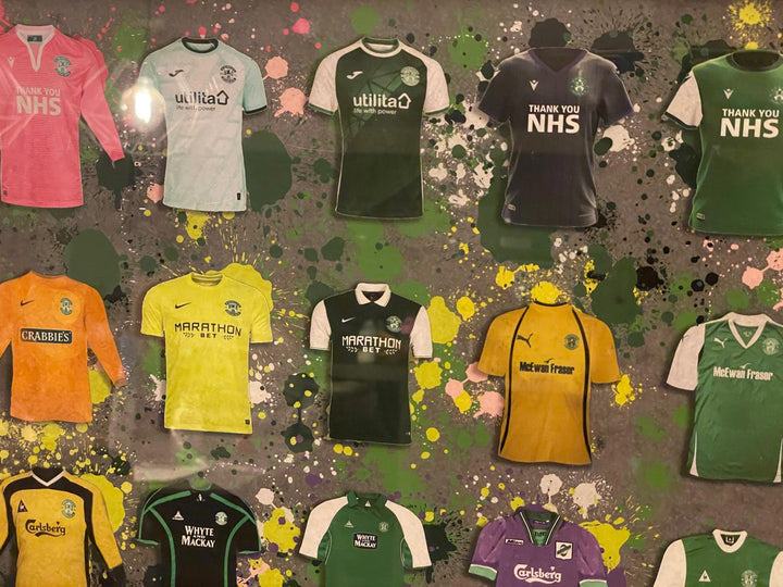 Hibbs Black frame FC Team miniature T-shirts stripe wall picture fitment