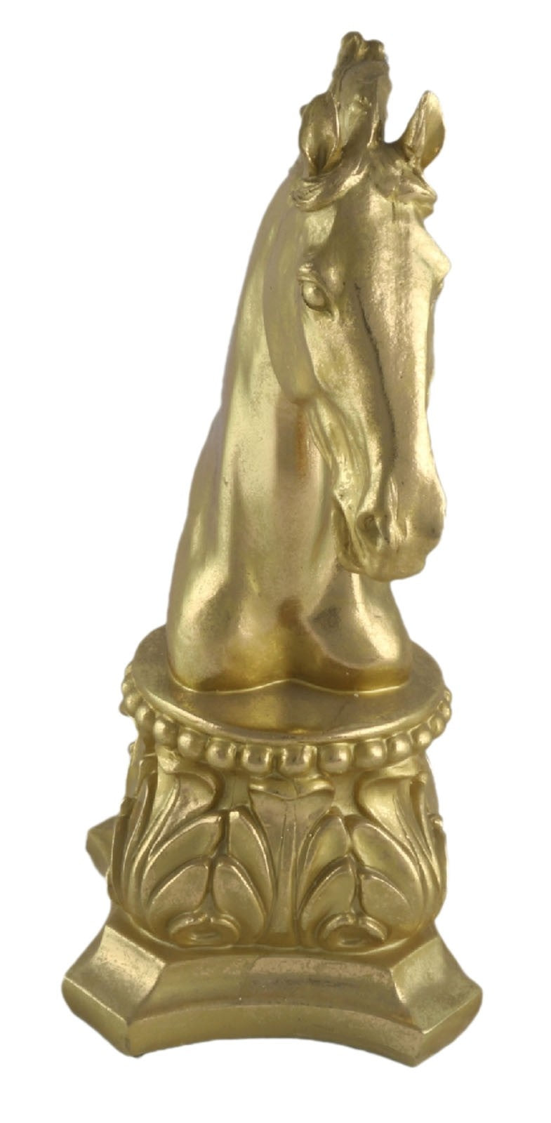 Gold Horse Head Bust | Resin Sculpture Ornament | Elegant Home Décor Statement Piece