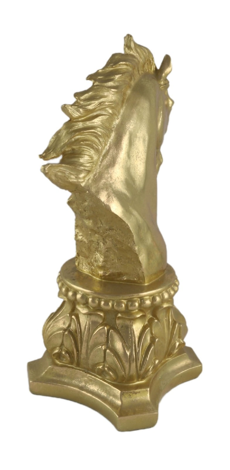 Gold Horse Head Bust | Resin Sculpture Ornament | Elegant Home Décor Statement Piece