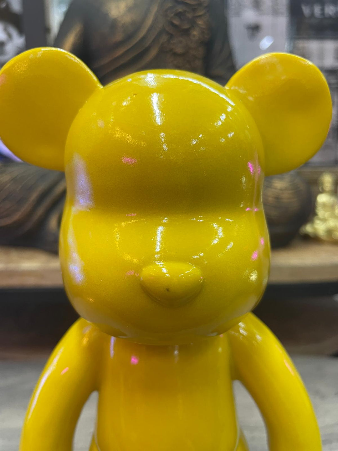 Yellow Bear resin modern free standing decorative ornament