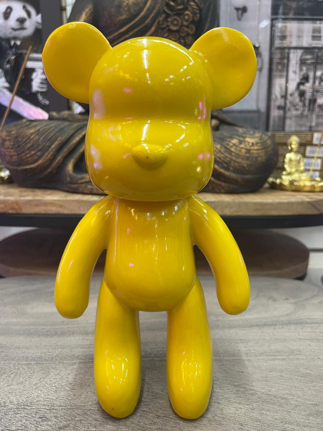 Yellow Bear resin modern free standing decorative ornament