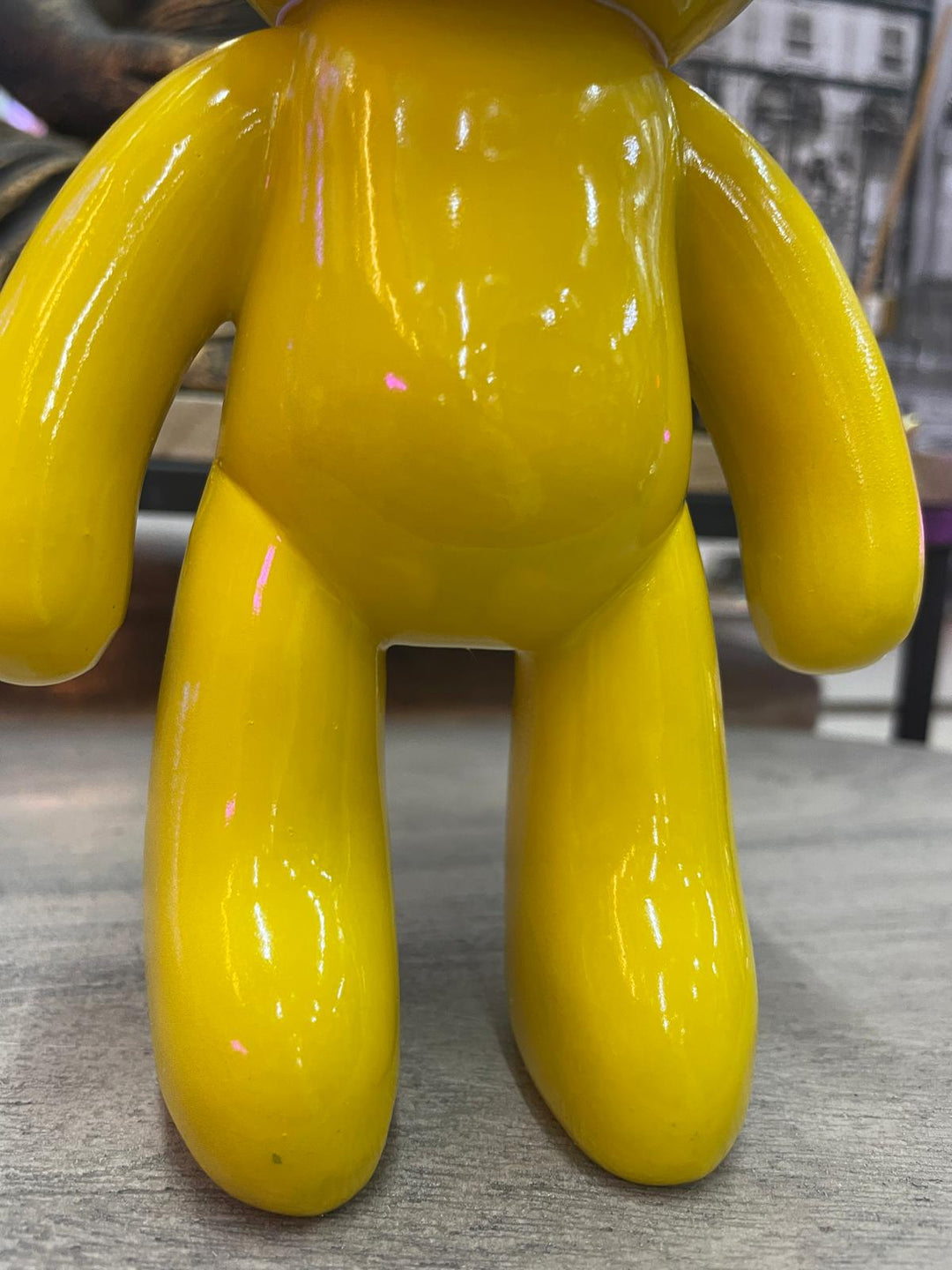 Yellow Bear resin modern free standing decorative ornament