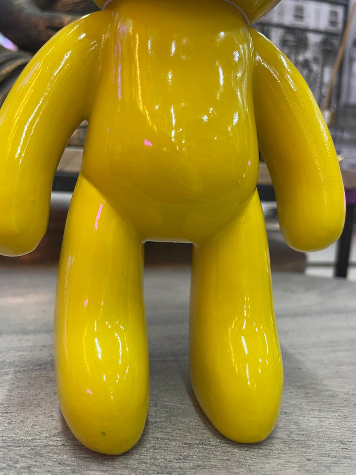 Yellow Bear resin modern free standing decorative ornament