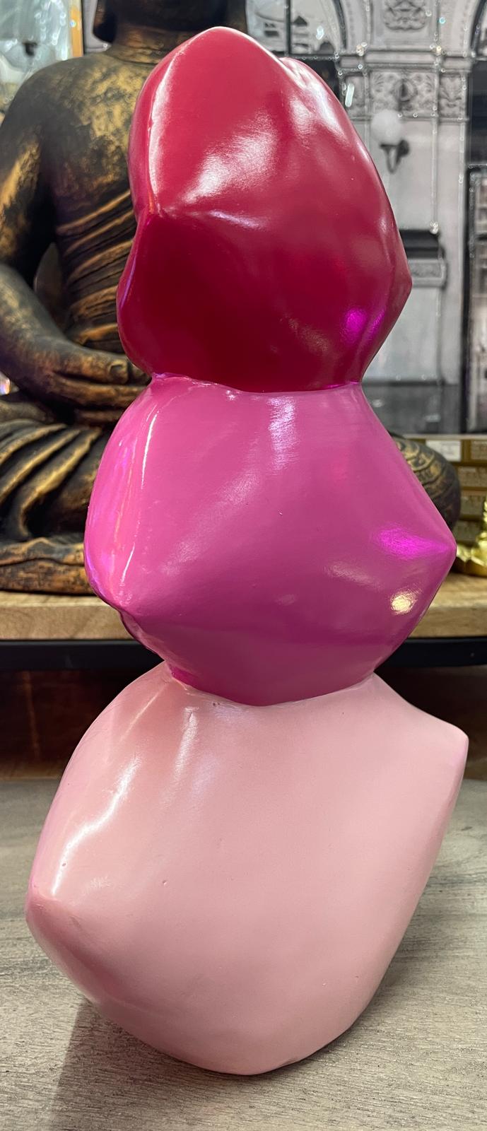 Pink lips dripping art funky totem free standing Ornament