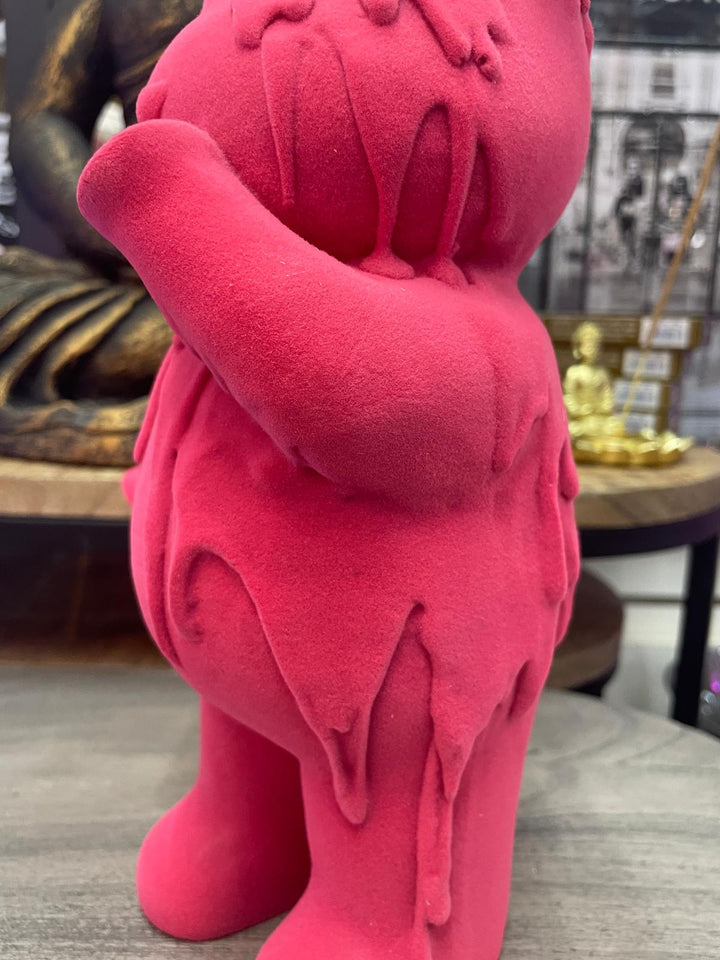 Hot Pink Bear resin ice cream cone standing decorative ornament
