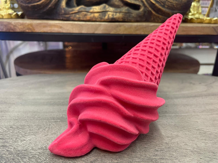 Hot Pink ice cream cone resin free standing decorative ornament