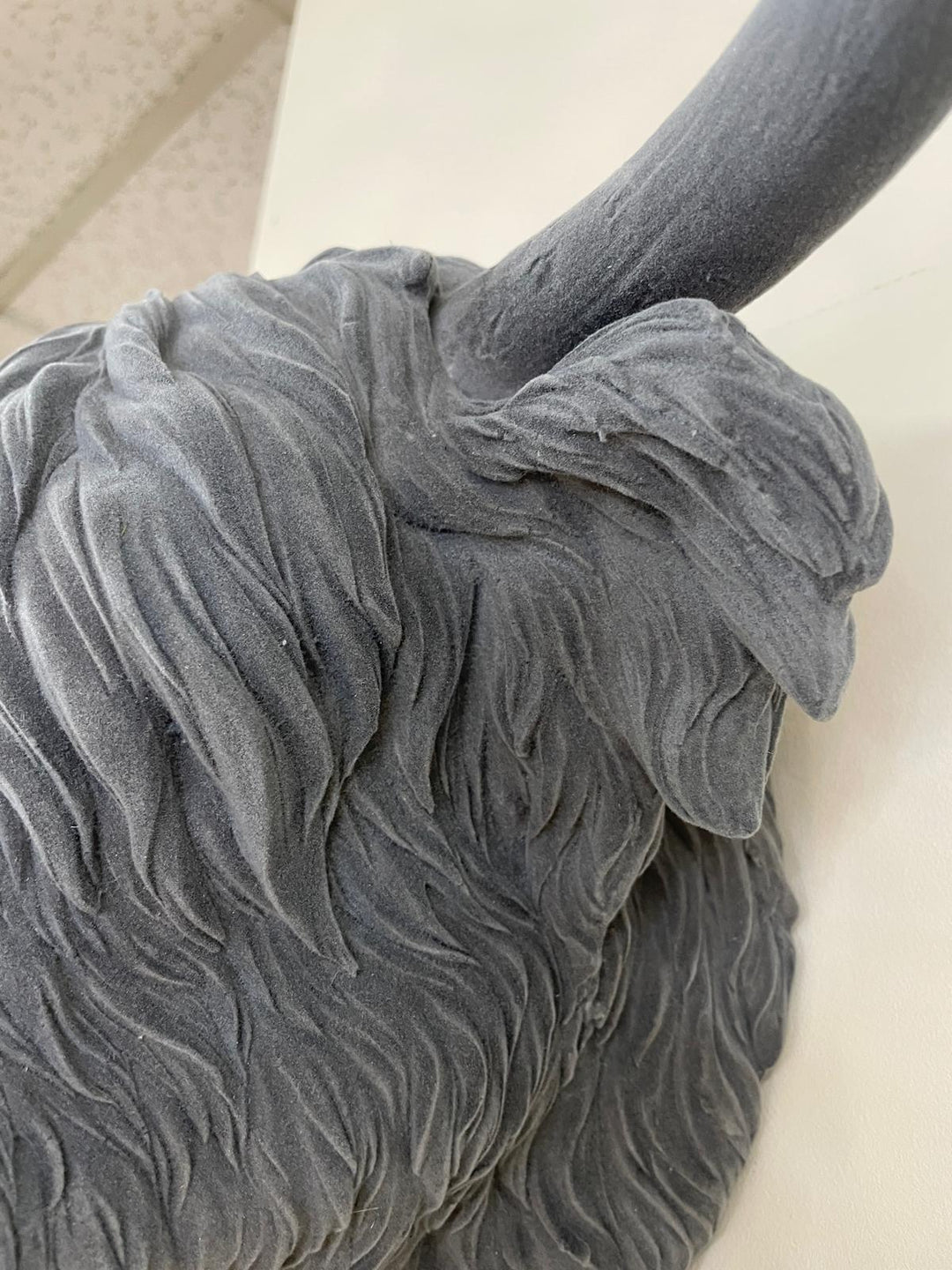 Scottish Highland Cow grey velvet head wall mounted ornament
