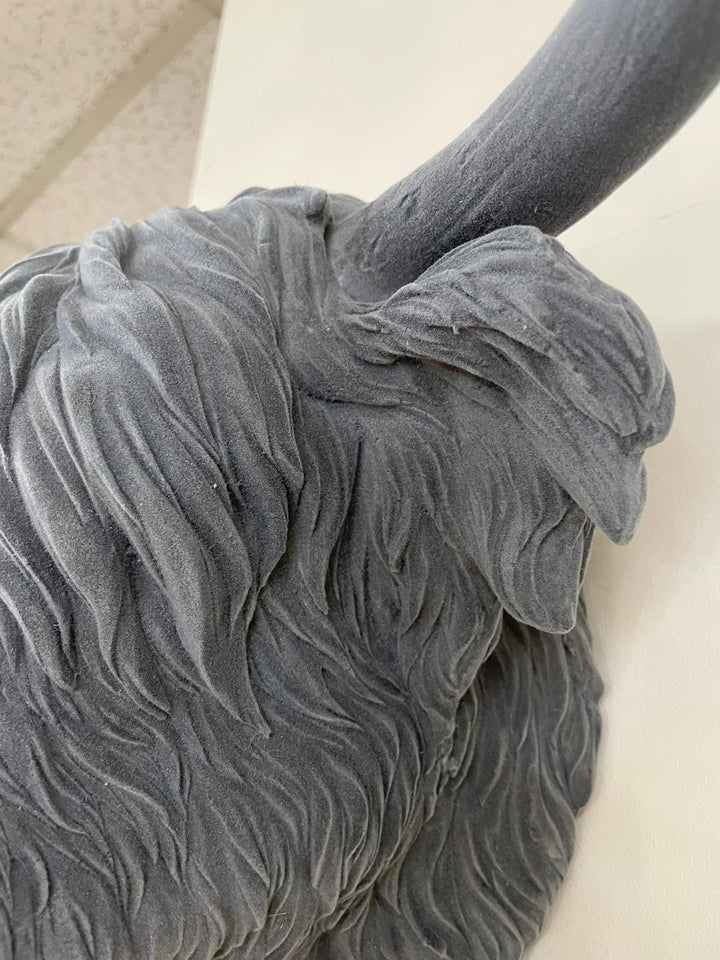 Scottish Highland Cow grey velvet head wall mounted ornament