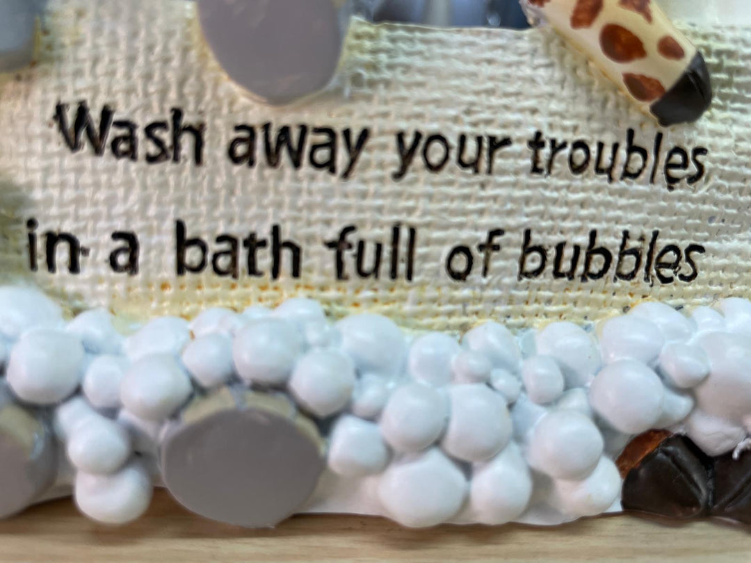 Giraffe & Elephant-Bath time Buddies ornament bubble bath decor