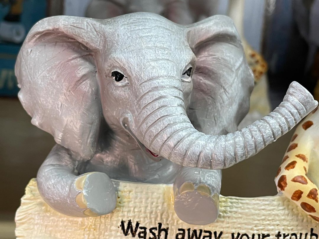 Giraffe & Elephant-Bath time Buddies ornament bubble bath decor