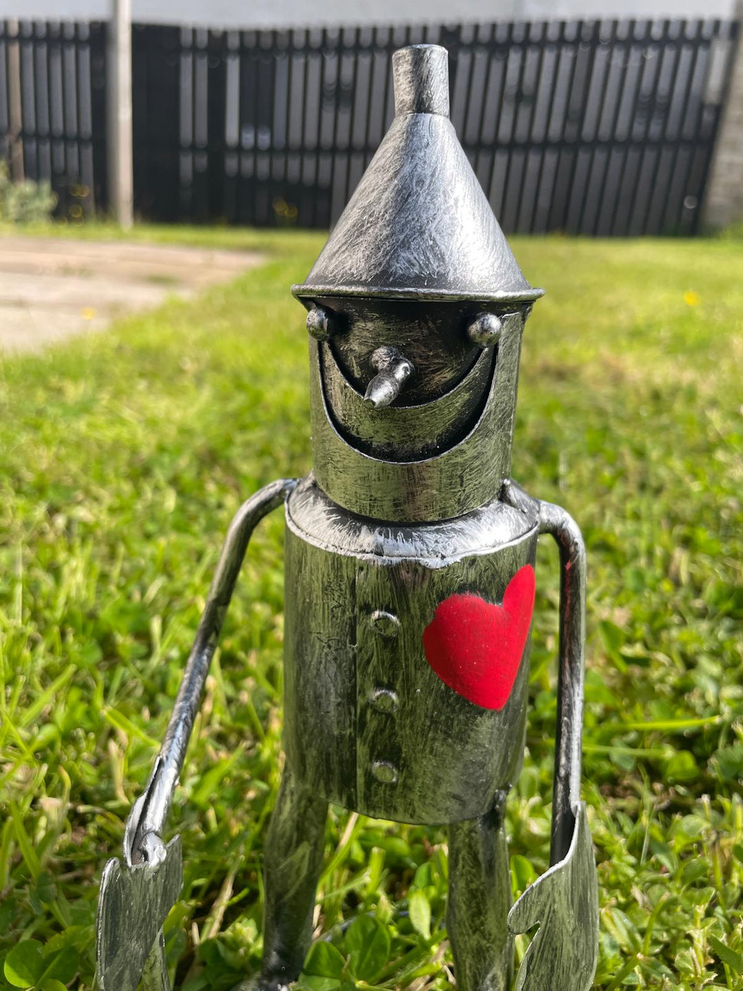 Mini Tin Man Metal Garden Ornament Wizard of Oz Silver statue