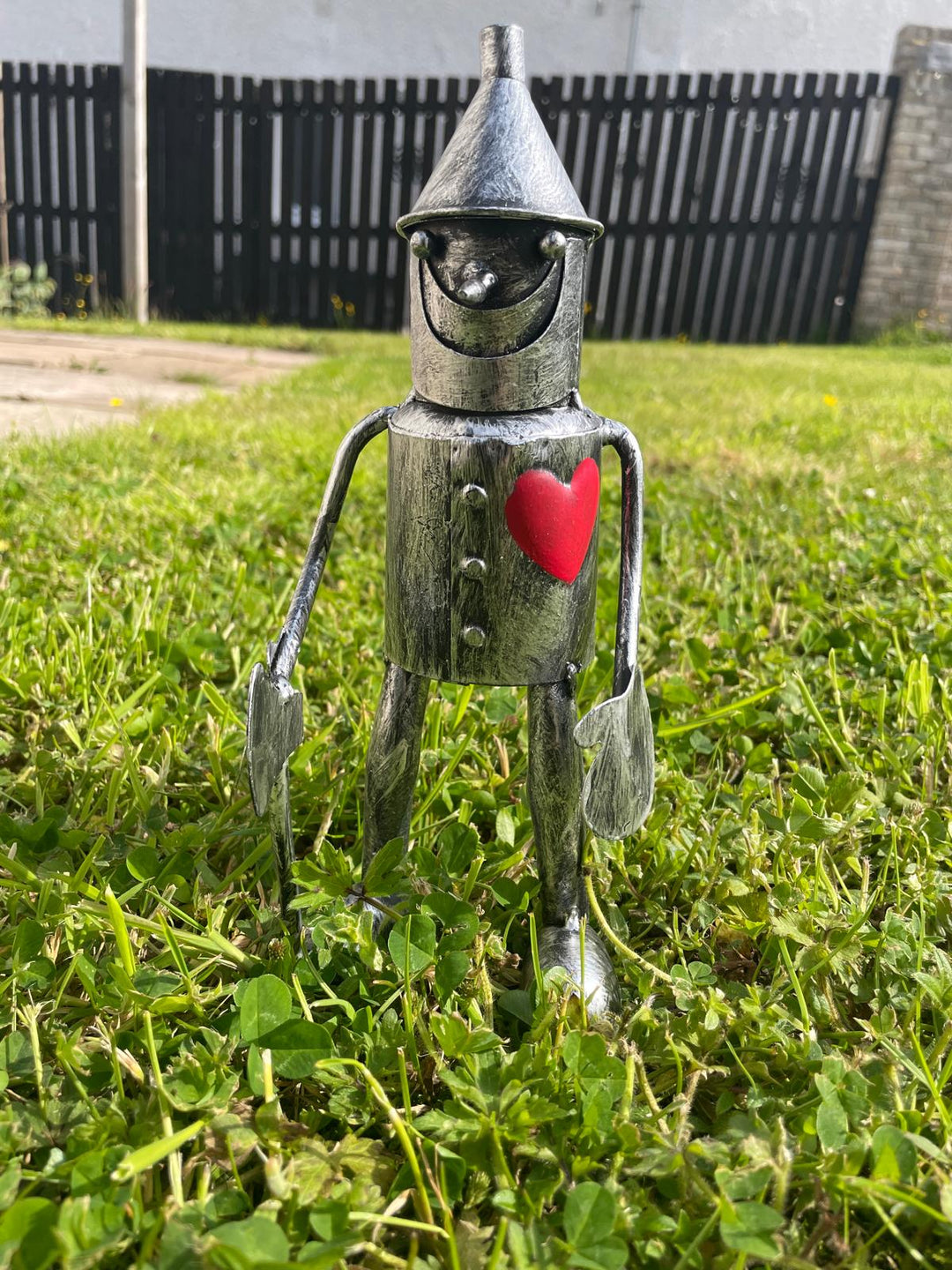 Mini Tin Man Metal Garden Ornament Wizard of Oz Silver statue