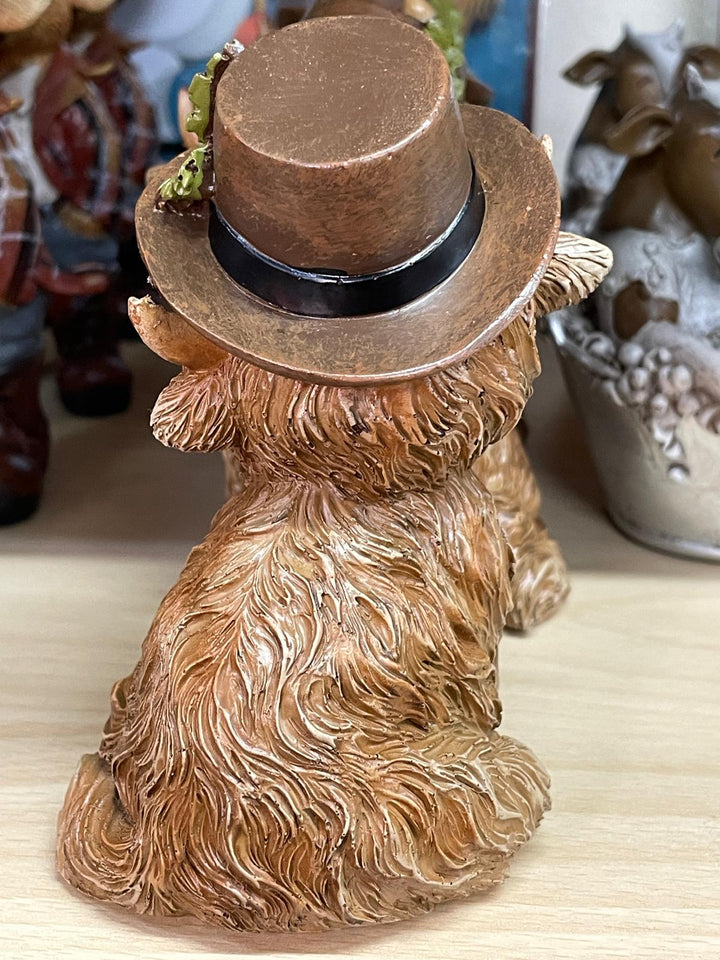 Brown Highland Cow with flowers on hat Ornament