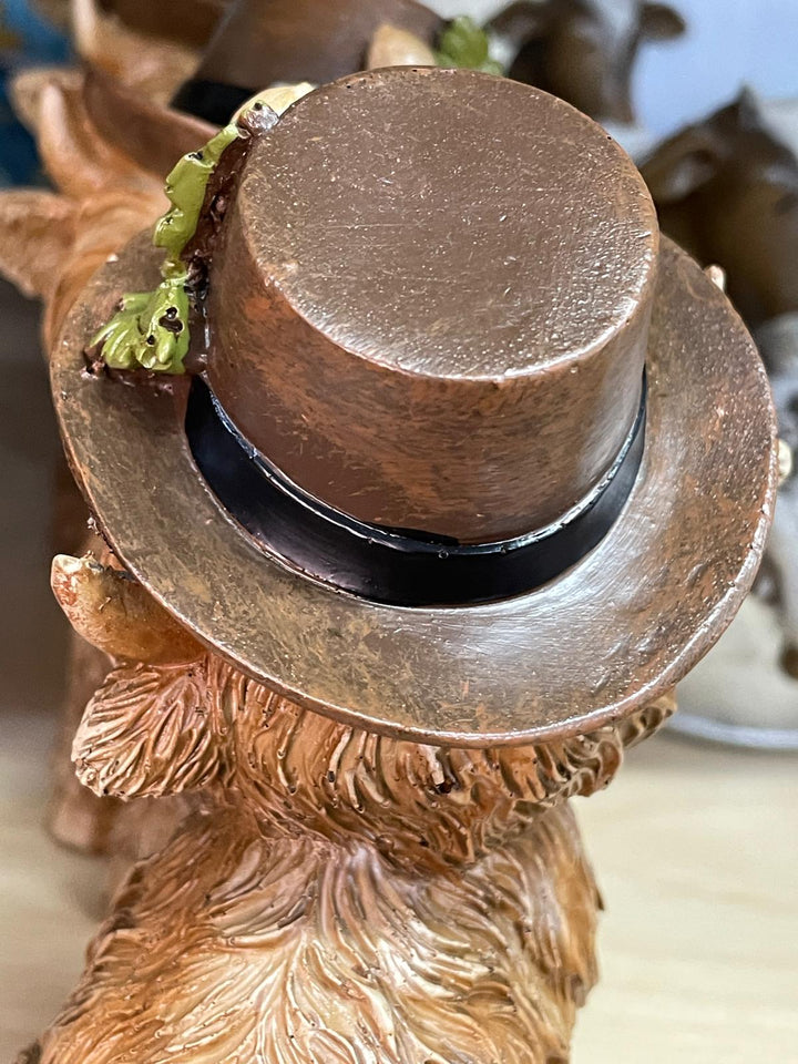 Brown Highland Cow with flowers on hat Ornament