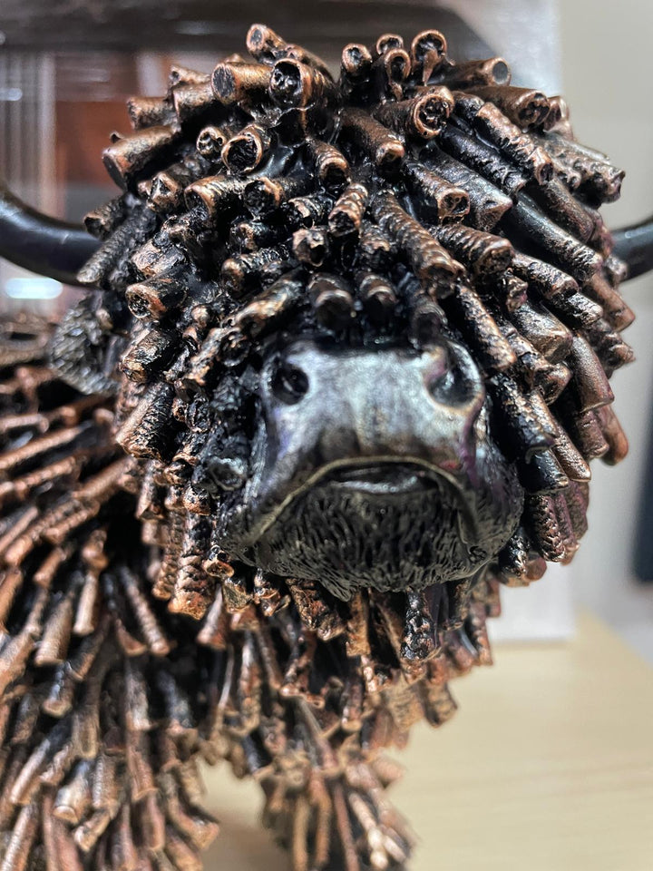 Bold Highland Cow bronze rustic cattle ornament
