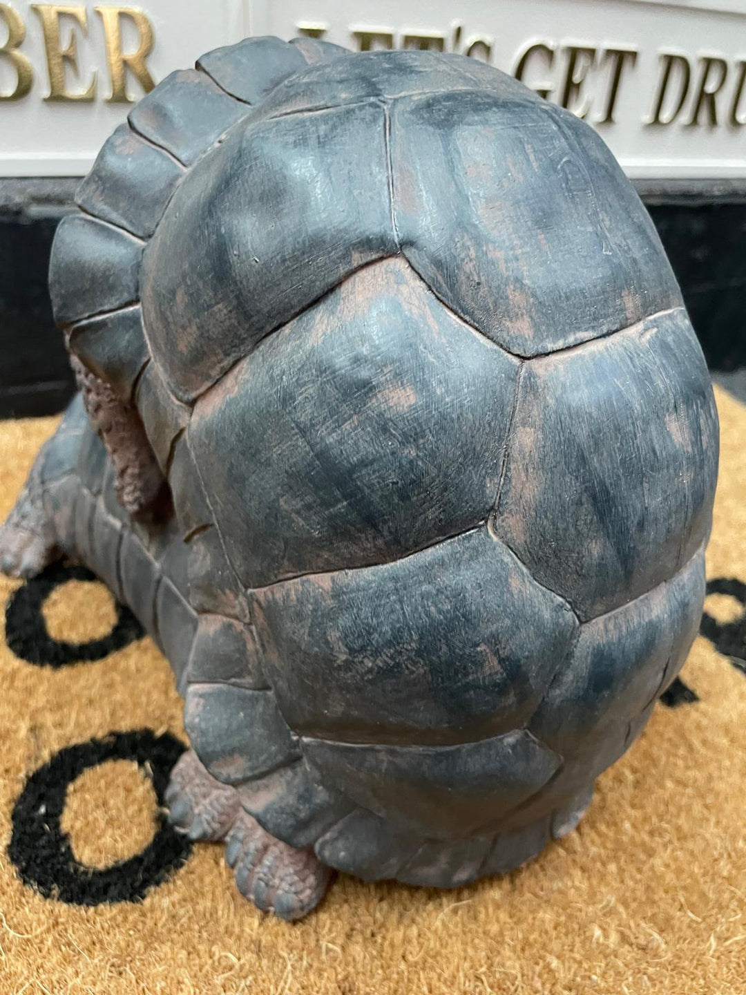 Happy tortoise grey resin cheeky ornament