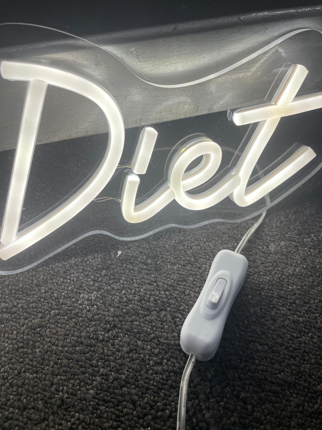 White LED F*** THE DIET light wall mounted USB