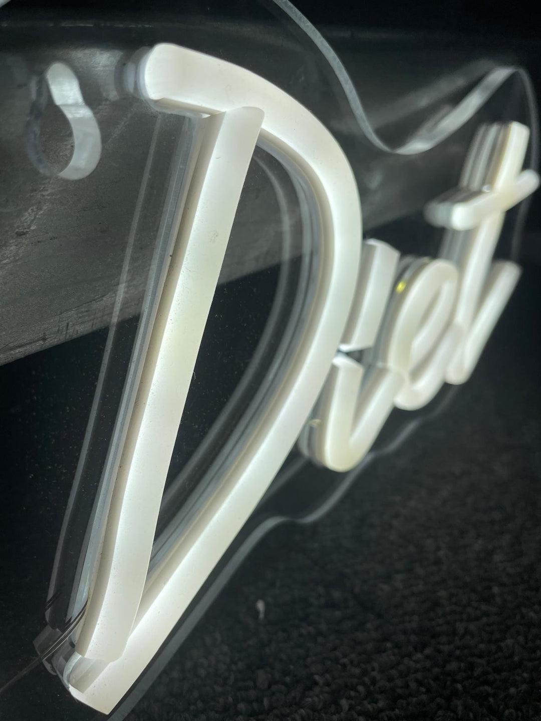 White LED F*** THE DIET light wall mounted USB