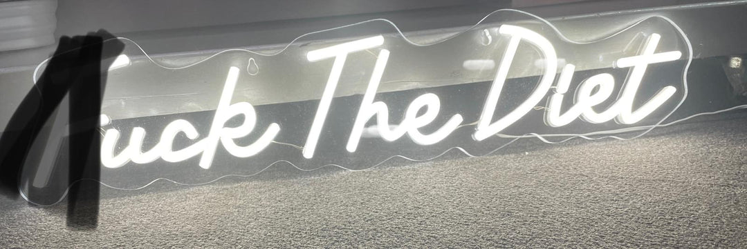 White LED F*** THE DIET light wall mounted USB
