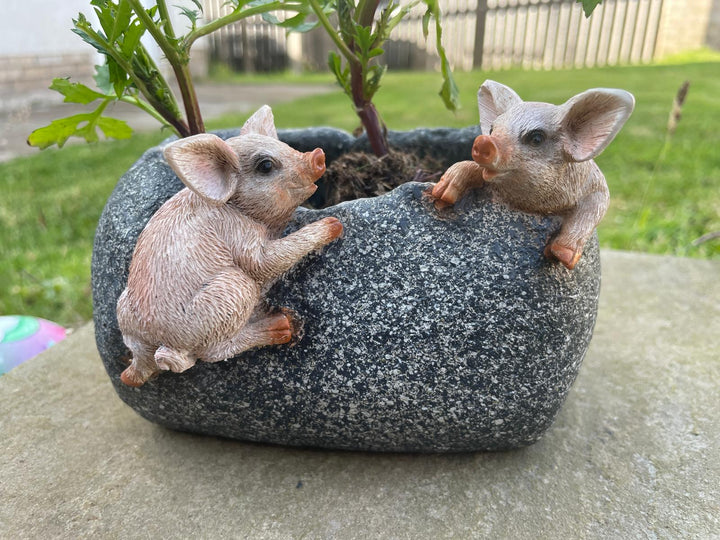2 Pigs trough Planter resin garden decorative outdoor