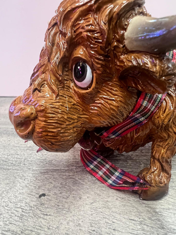 scottish Highland Cow brown Resin brown ornament