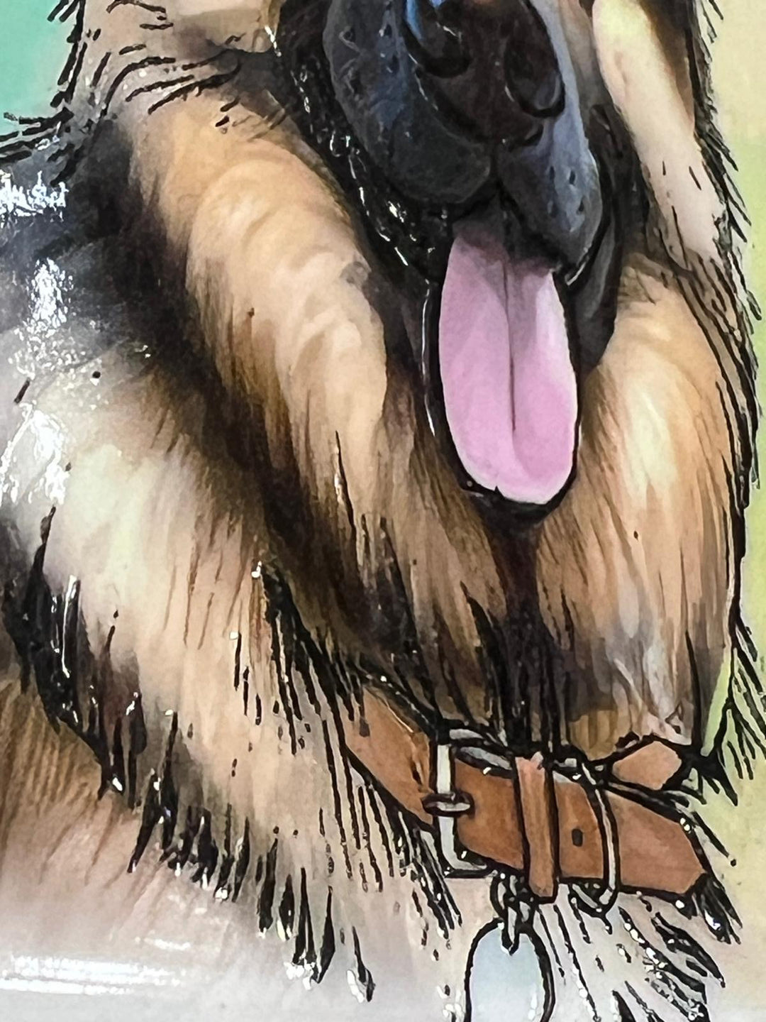 Dog breeds coasters handpainted tube lined artwork ceramic square cork backing