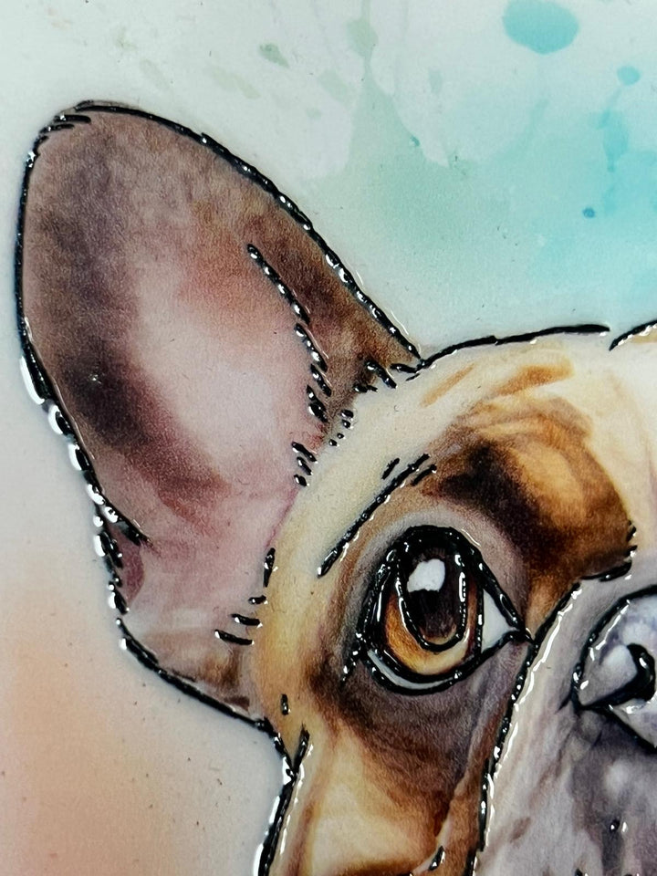 Dog breeds coasters handpainted tube lined artwork ceramic square cork backing