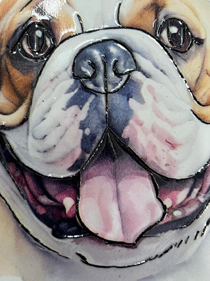 Dog breeds coasters handpainted tube lined artwork ceramic square cork backing