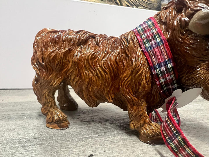scottish Highland Cow brown Resin brown ornament