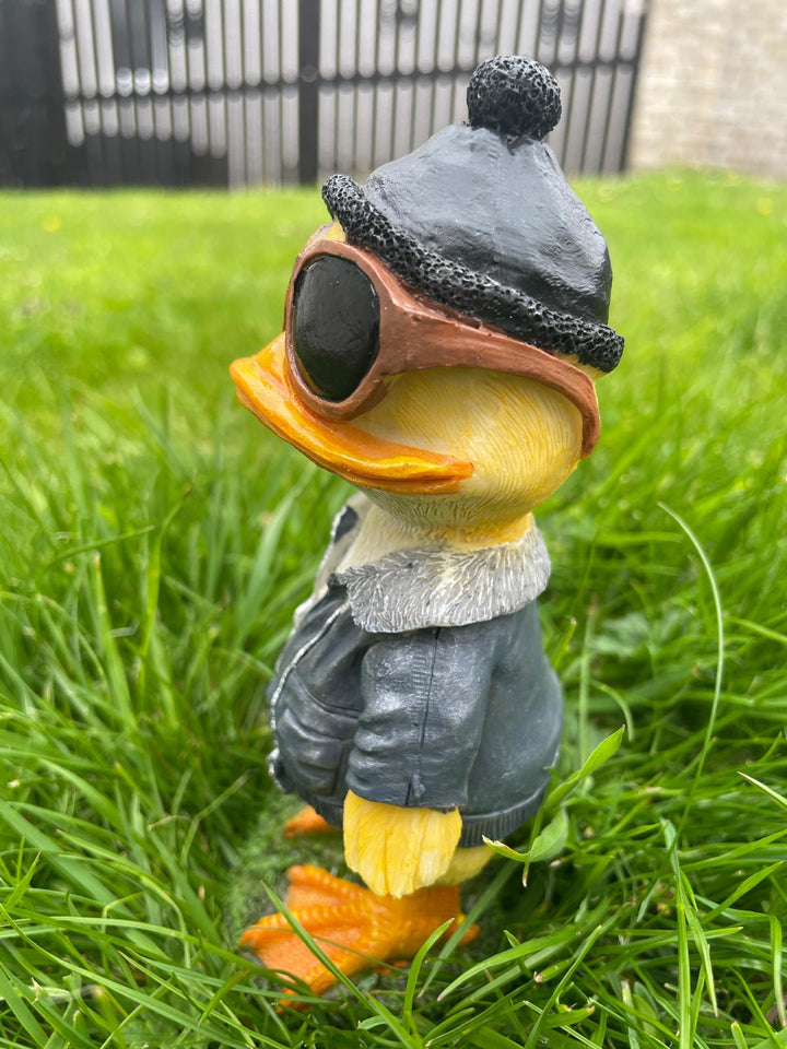Cool ducks in shades on a stand garden ornaments