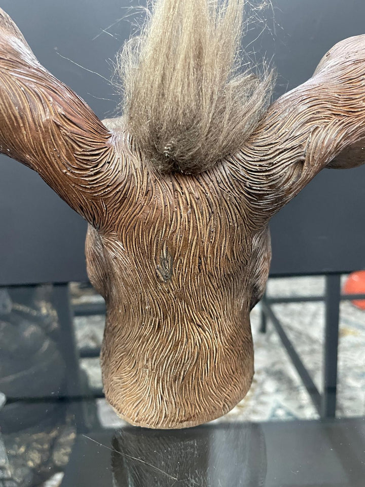 Donkey laughing head bust brown resin ornament