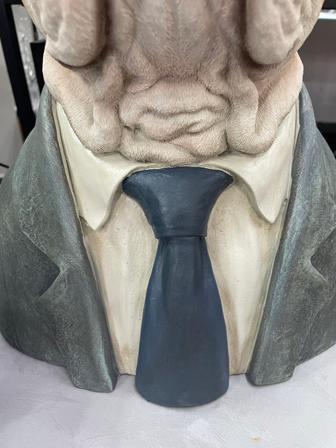 Bulldog Bust Resin Ornament in Suit Quirky Home Décor