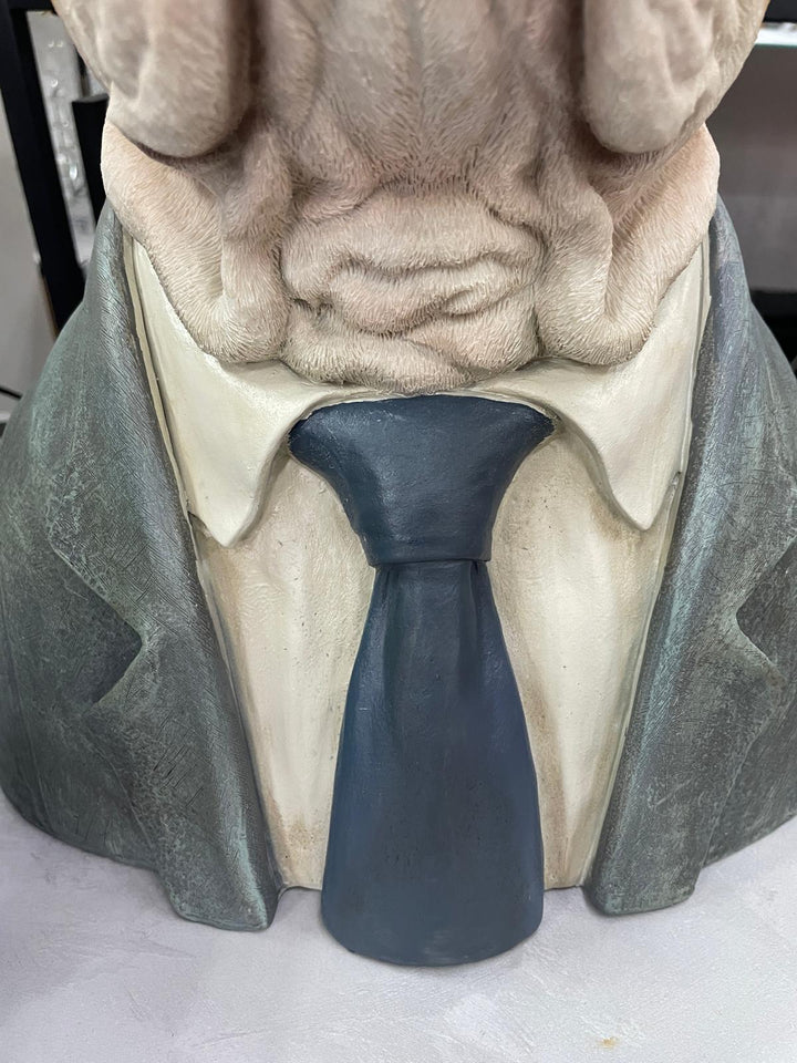 Bulldog Bust Resin Ornament in Suit Quirky Home Décor