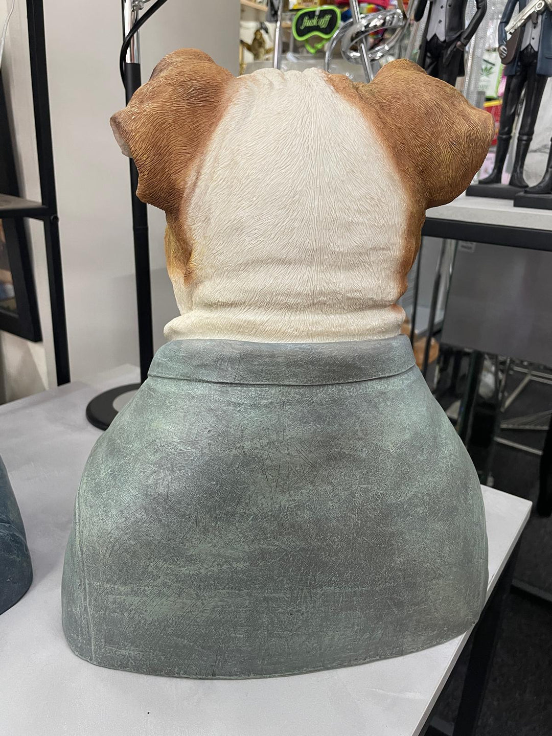 Bulldog Bust Resin Ornament in Suit Quirky Home Décor