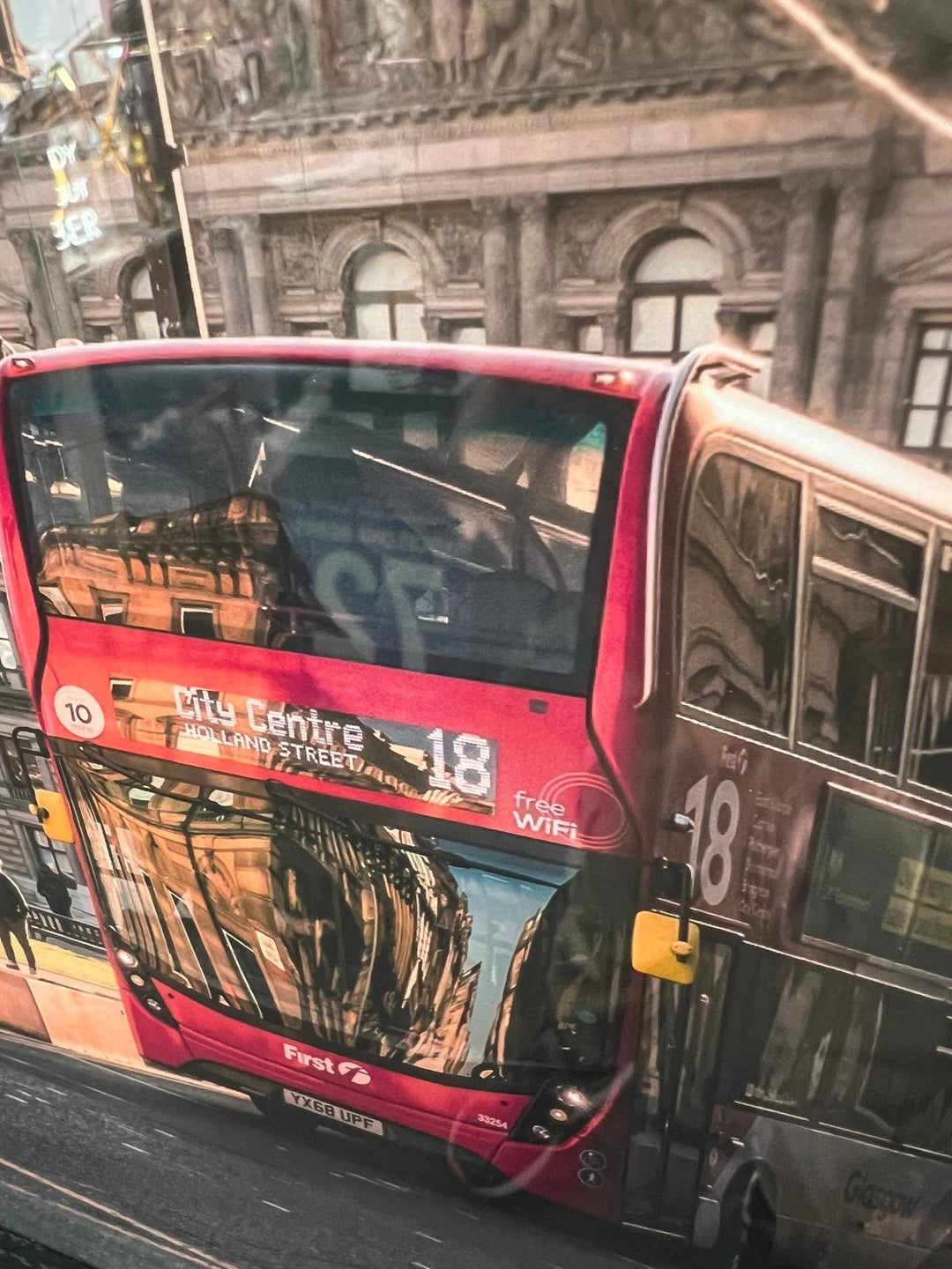 George Square Glasgow & bus black framed home décor picture