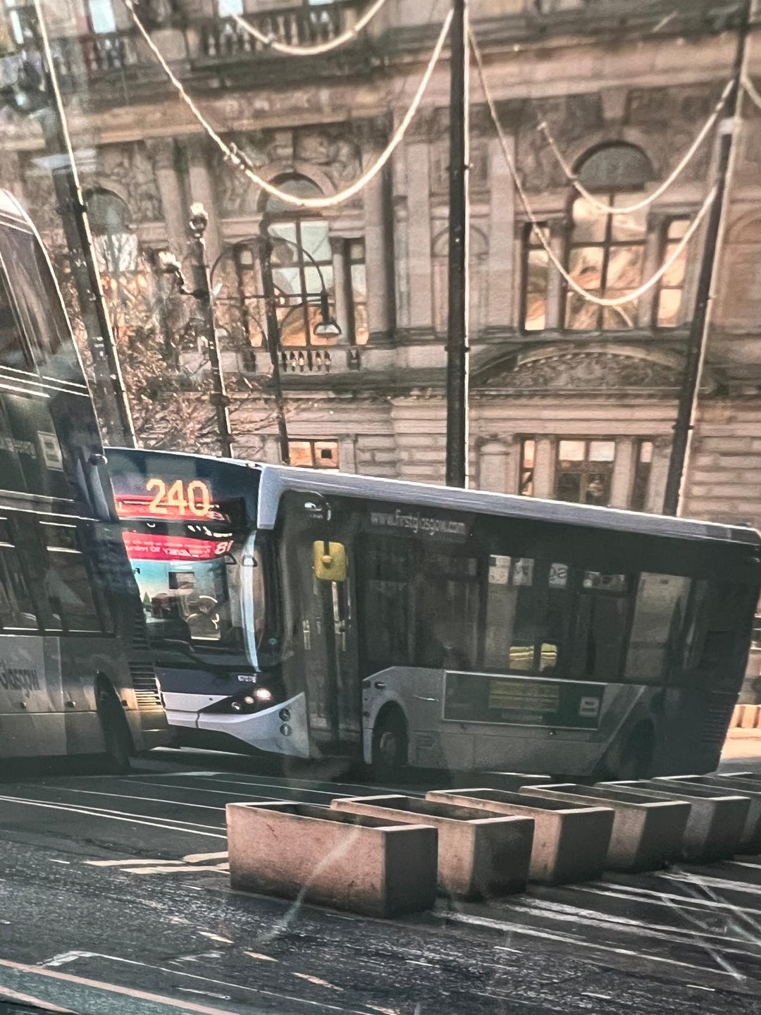 George Square Glasgow & bus black framed home décor picture