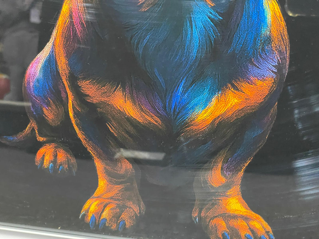 Silver step framed Multi colour dog breeds splash of colour pictures wall art