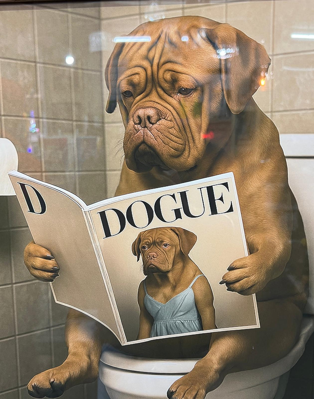 Black & Gold framed Bordeaux, French Mastiff picture