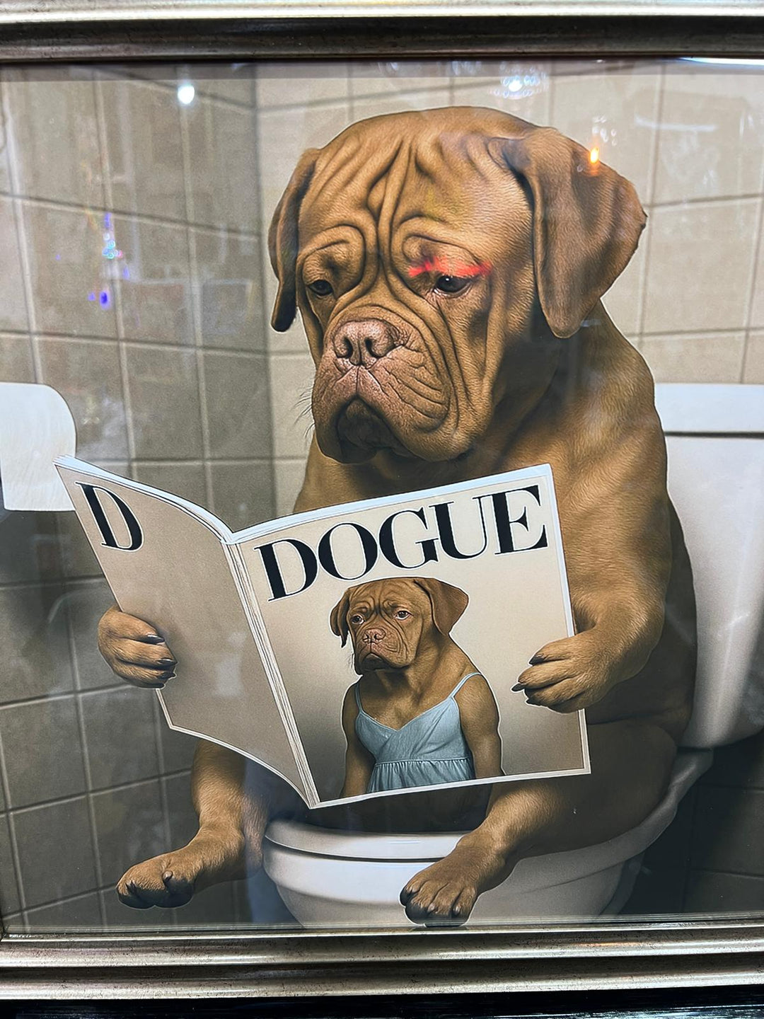 Black & Gold framed Bordeaux, French Mastiff picture