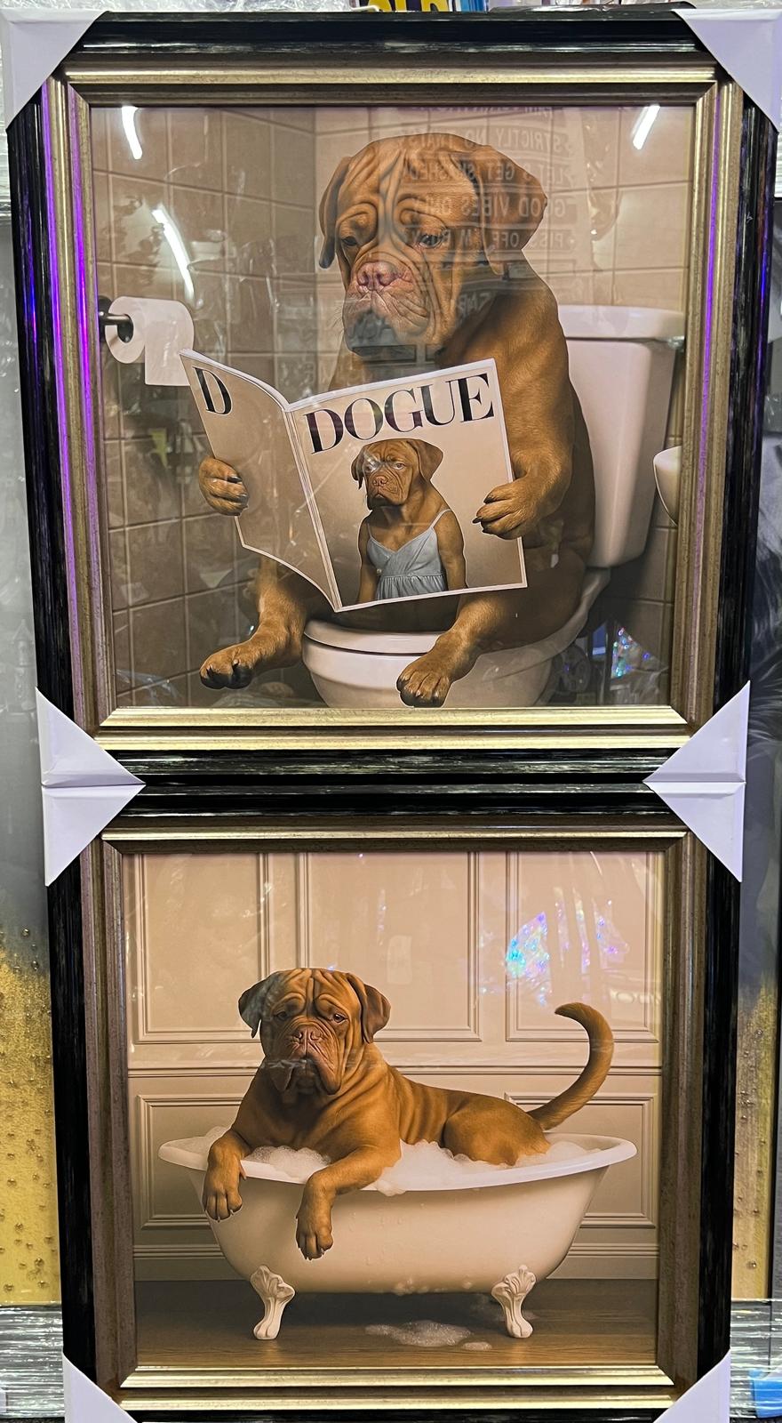 Black & Gold framed Bordeaux, French Mastiff picture