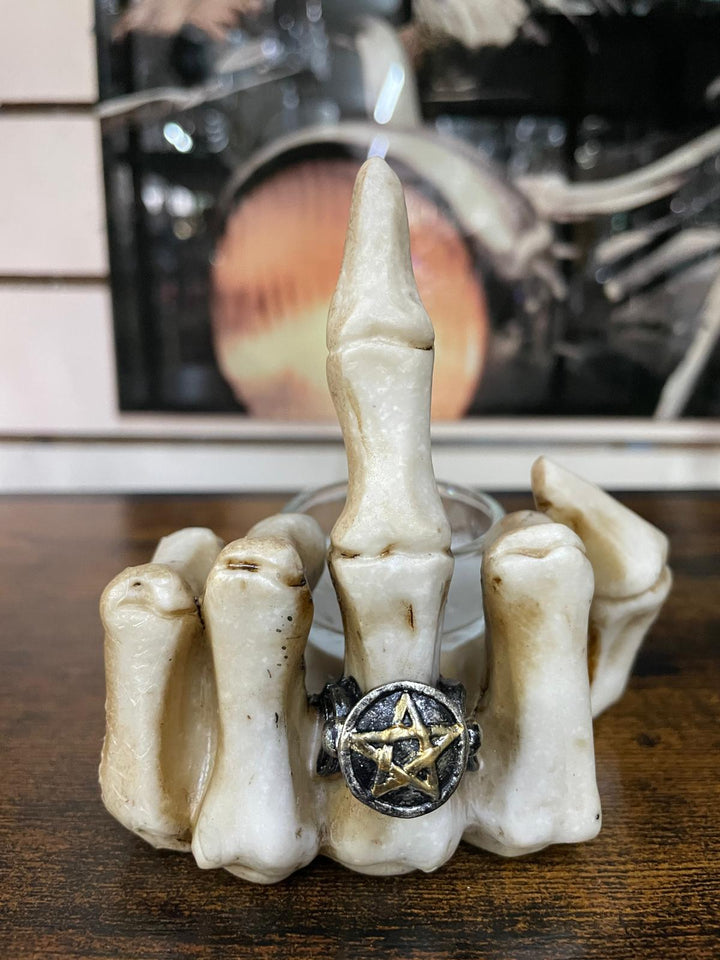 Skeleton Up Yours finger candle holder quirky ornament
