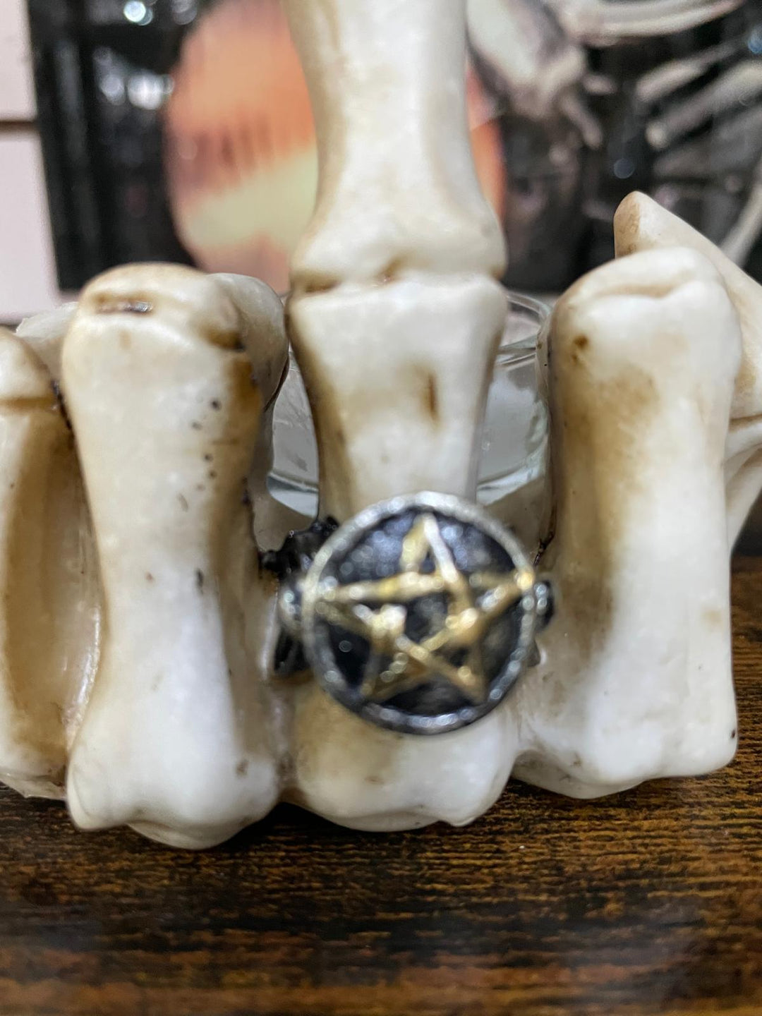 Skeleton Up Yours finger candle holder quirky ornament