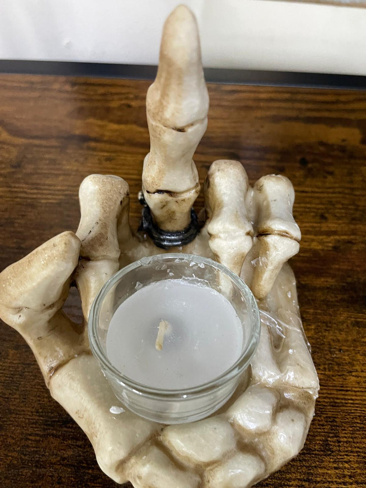 Skeleton Up Yours finger candle holder quirky ornament