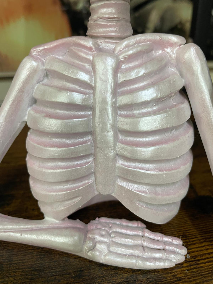 Skeleton with pink or blue headphones quirky ornament