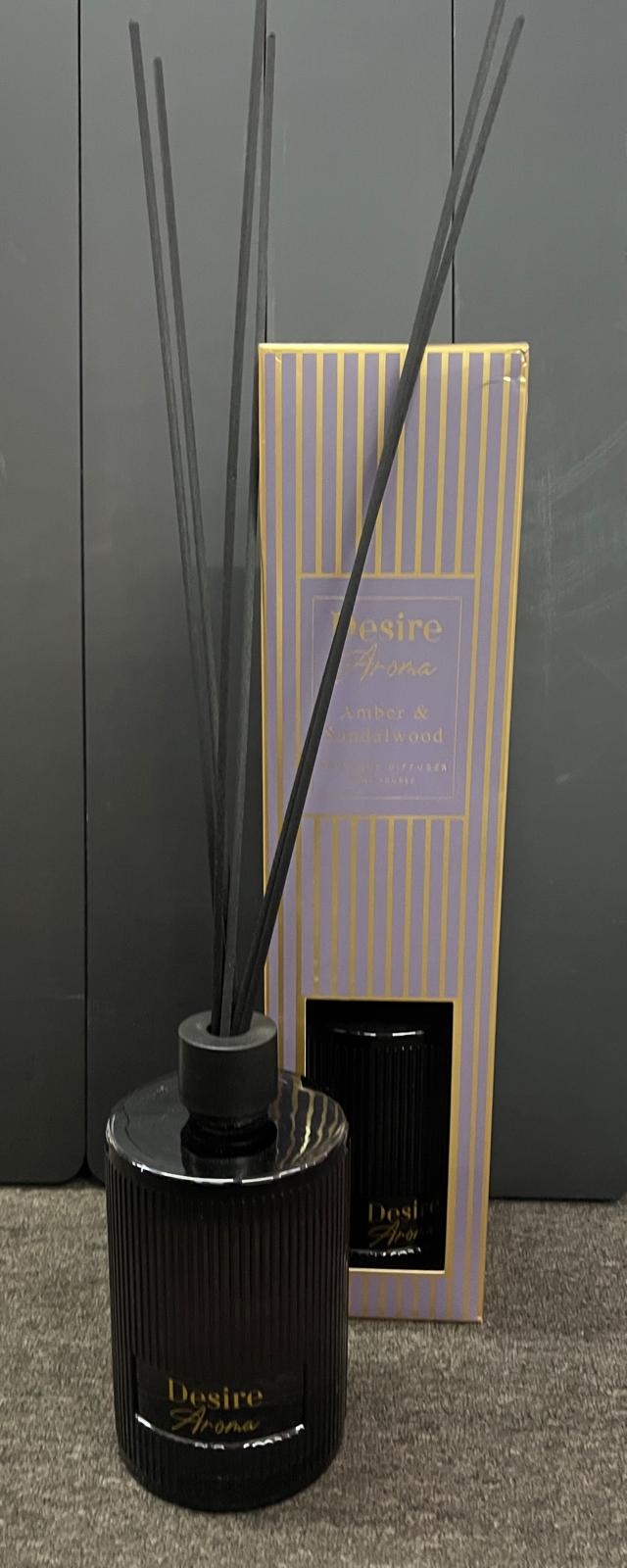 Reed Diffusers 1L Oud & Bergamot Luxury Crystal Glass Bottle Home Air Freshener
