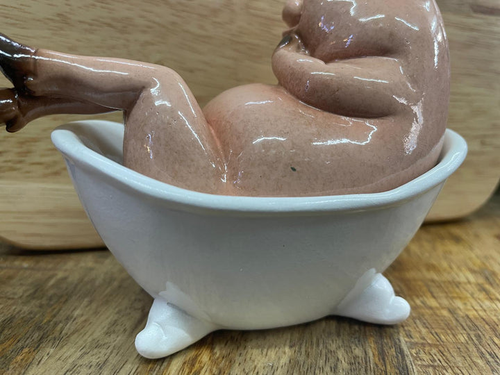 Pigs in tub, on the loo with mobile phone ornament quirky toilet bathroom decor